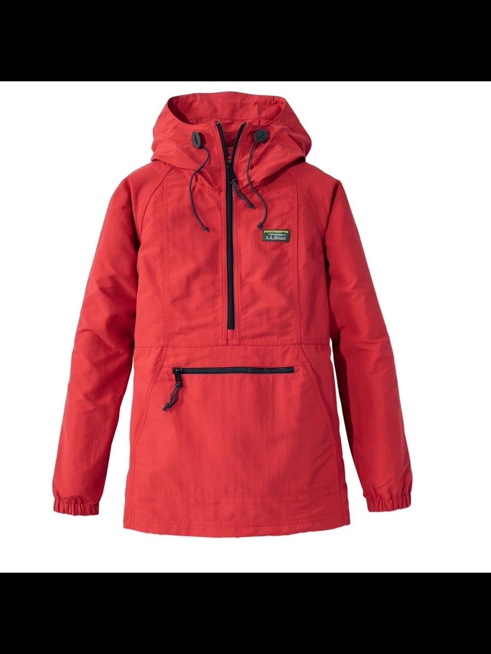 L.L. Bean Red Pullover Hooded Anorak Jacket